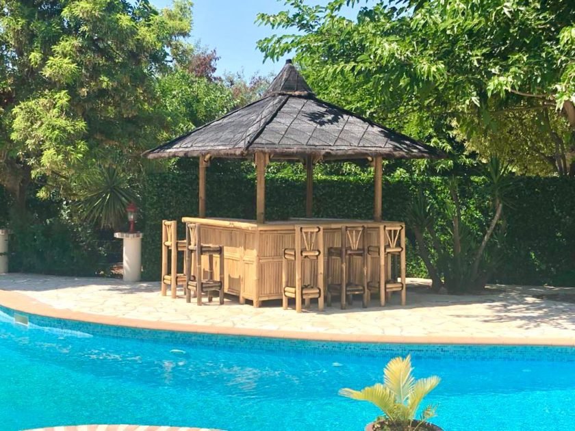 Paillote Bar + 6 tabourets - Pure Nature Paillotes en Bambou