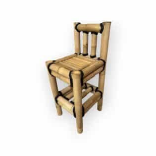 Tabouret de bar avec dossier (finition corde noire)